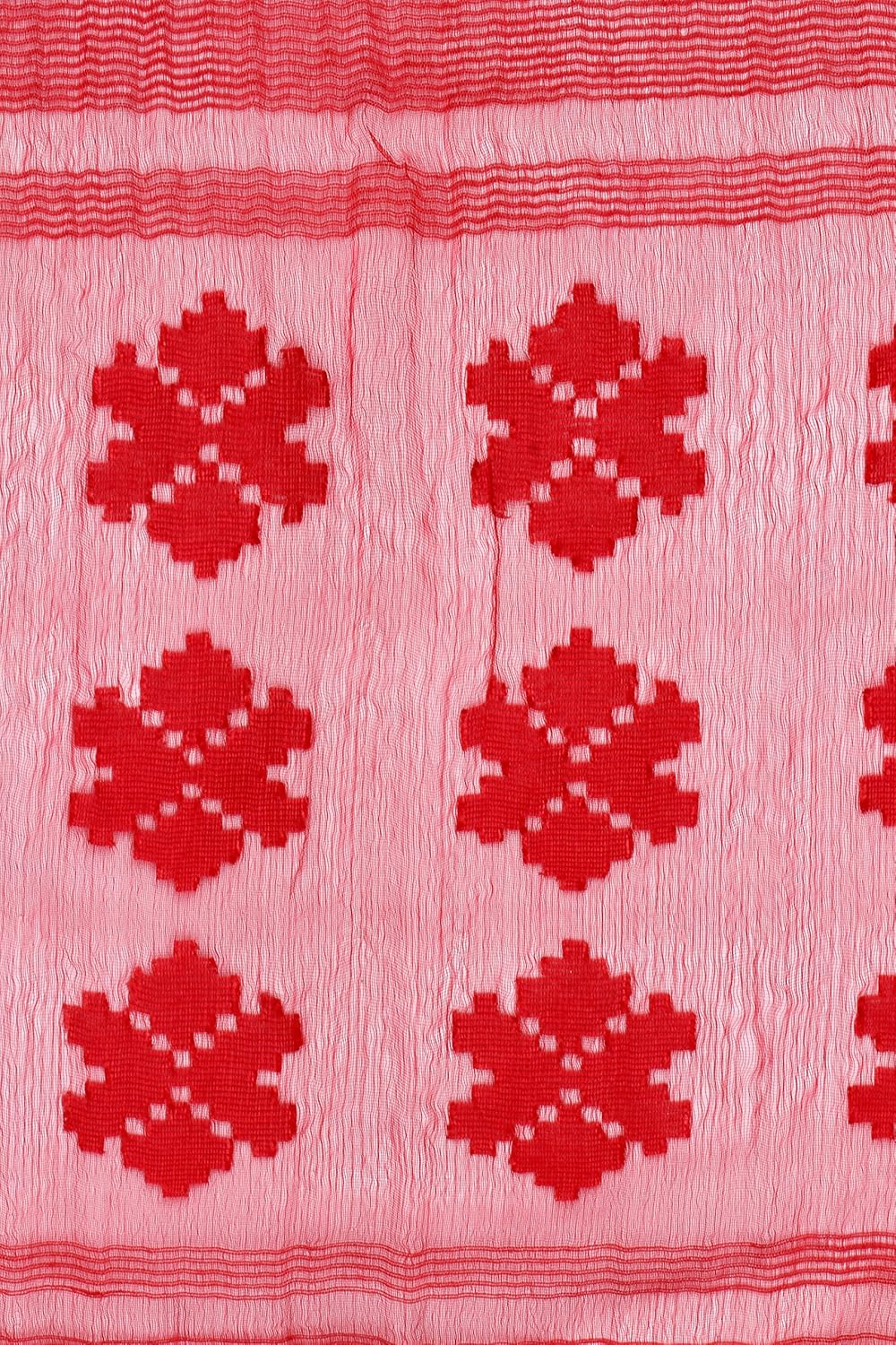 aksara red organza net dupatta