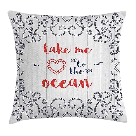 Amazon Com Lunarable Nautical Throw Pillow Cushion Cover Take Me
