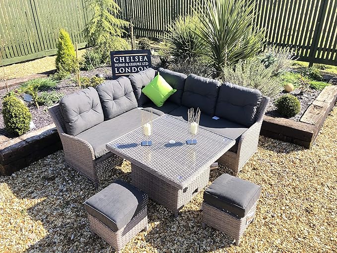 chelsea home and leisure ltd GARDEN SOFA DINING SET RATTAN OUTDOOR