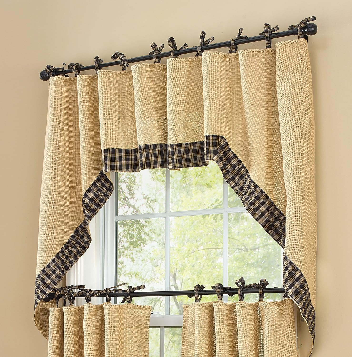 Amazon Com Park Designs Burlap And Tie Sturbridge Swag Black