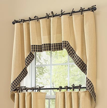 Park Designs Burlap and Tie Sturbridge Swag, Black