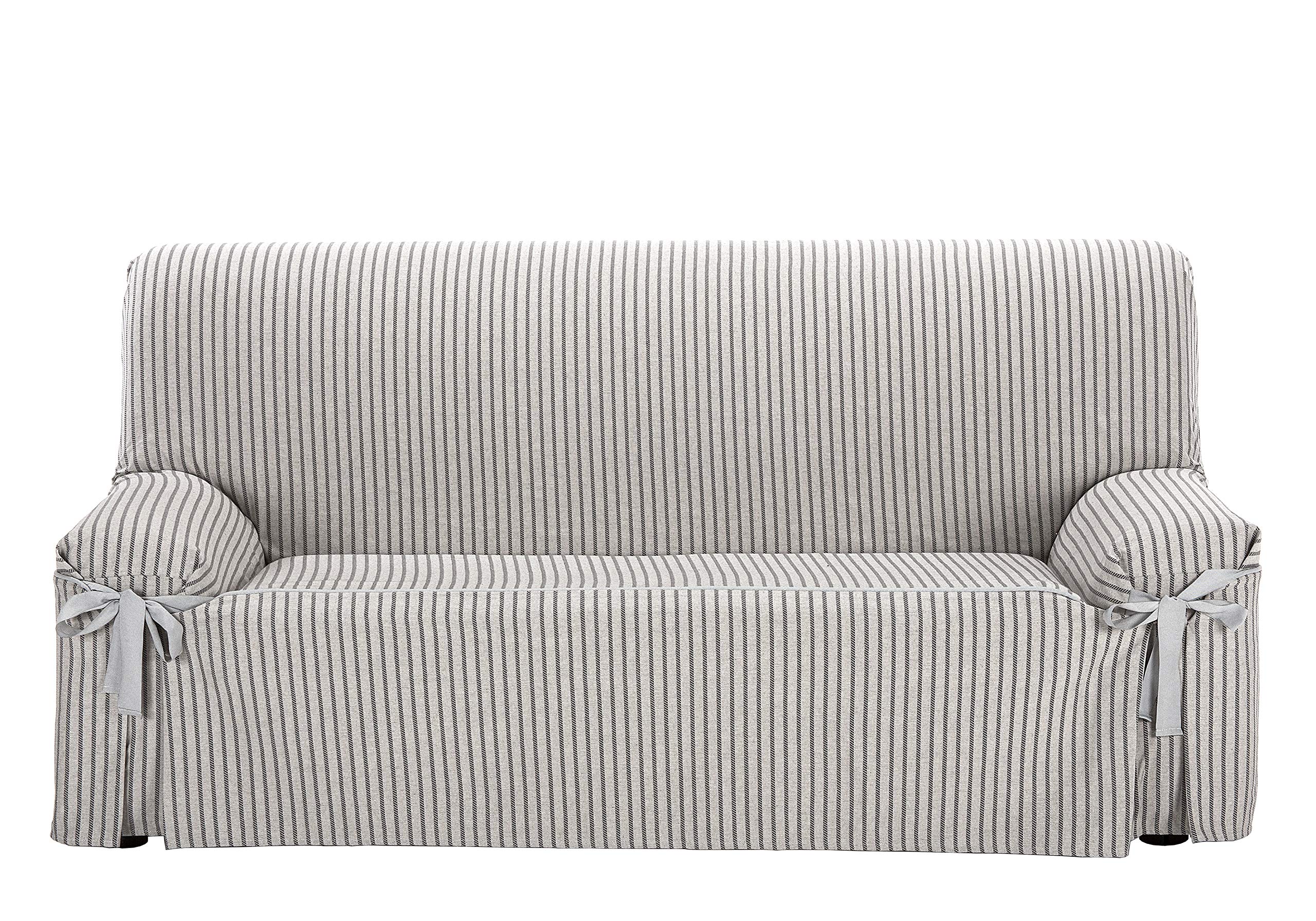 Martina Home Milan Sofa Cover with Bows 2 places 2 Seats grey
