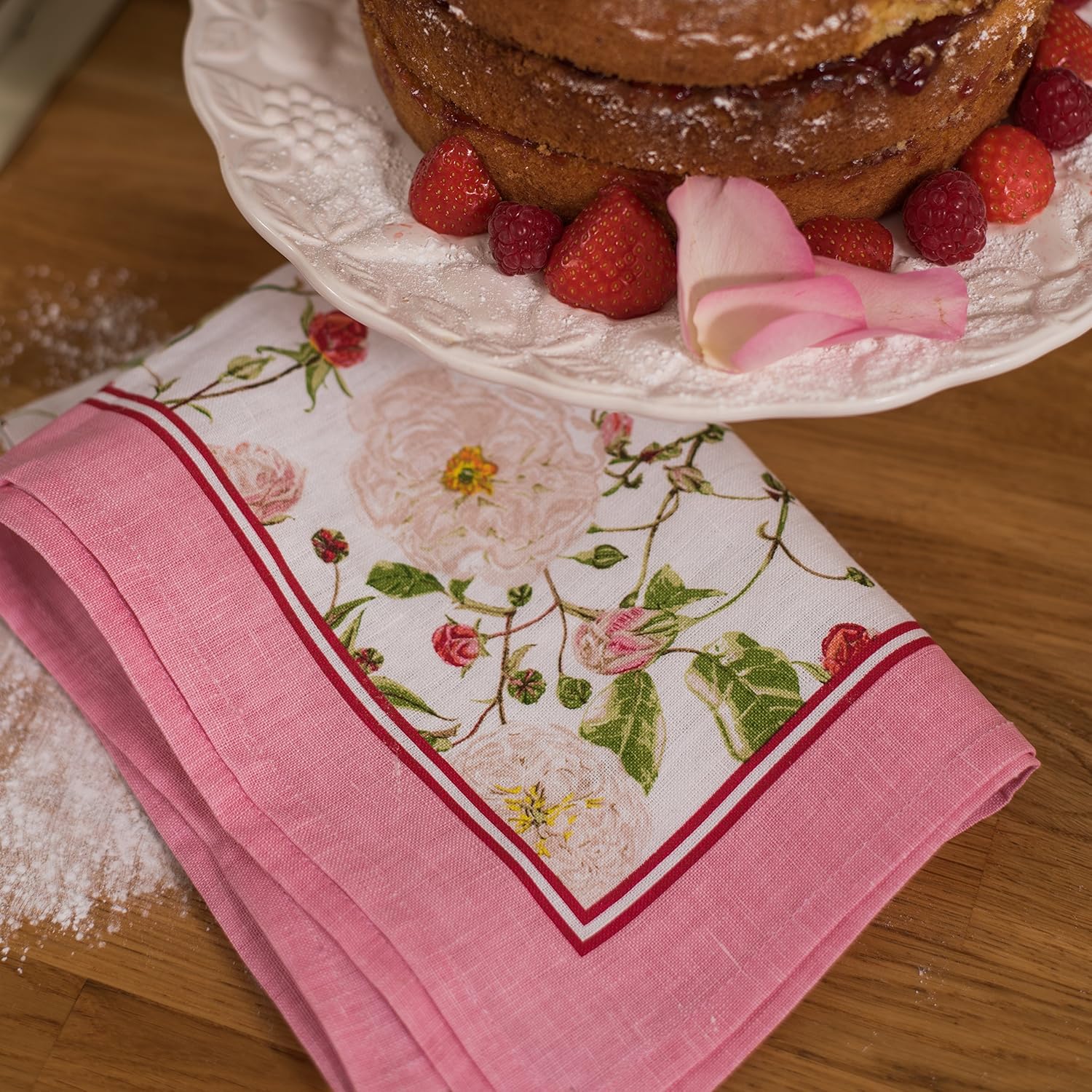 Ulster Weavers Rhs Traditional Rose Linen Tea Towel, 18.9 x 29.2 cm - Image 3