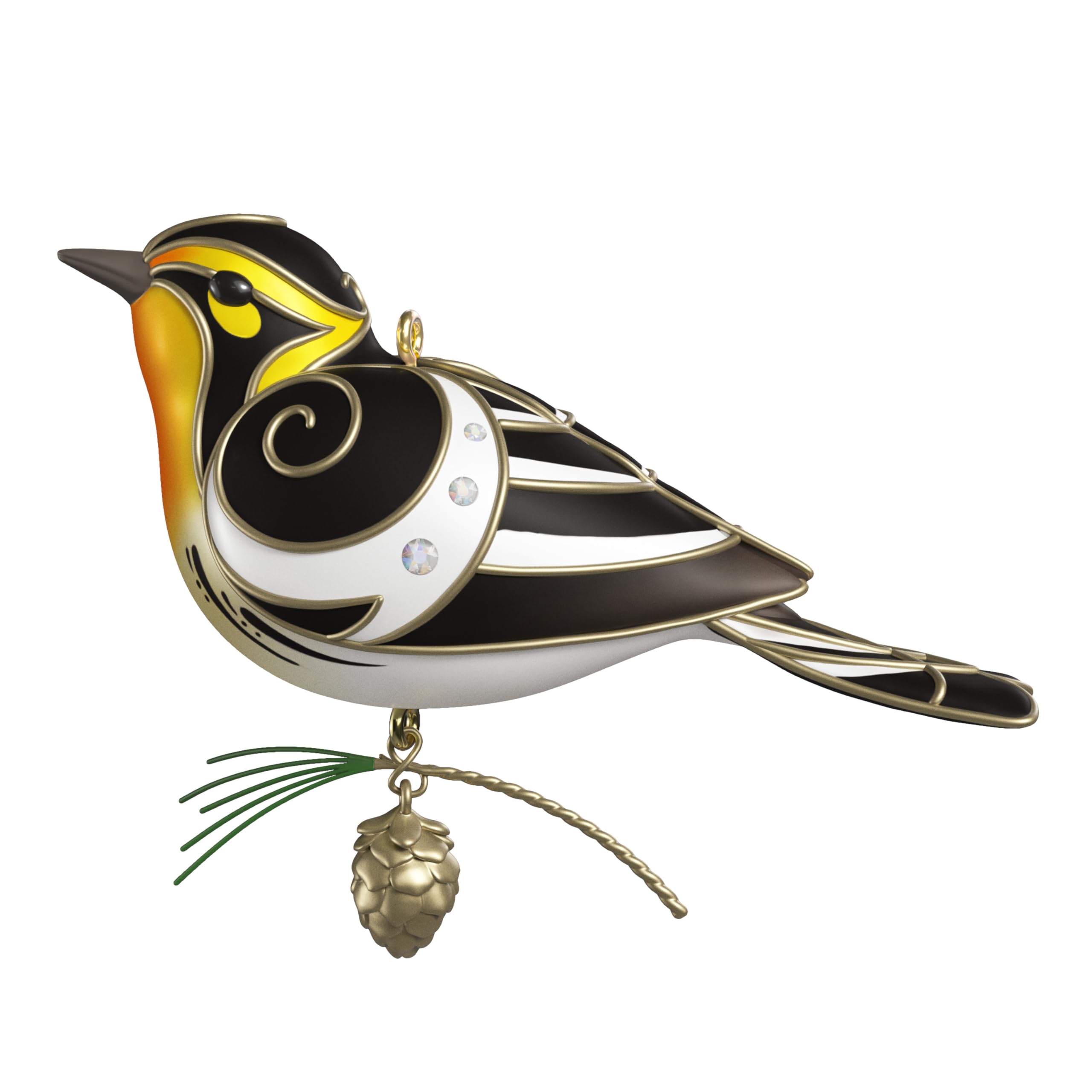 Hallmark Keepsake Christmas Ornament 2025, The Beauty of Birds Blackburnian Warbler, Gifts for Nature Lovers