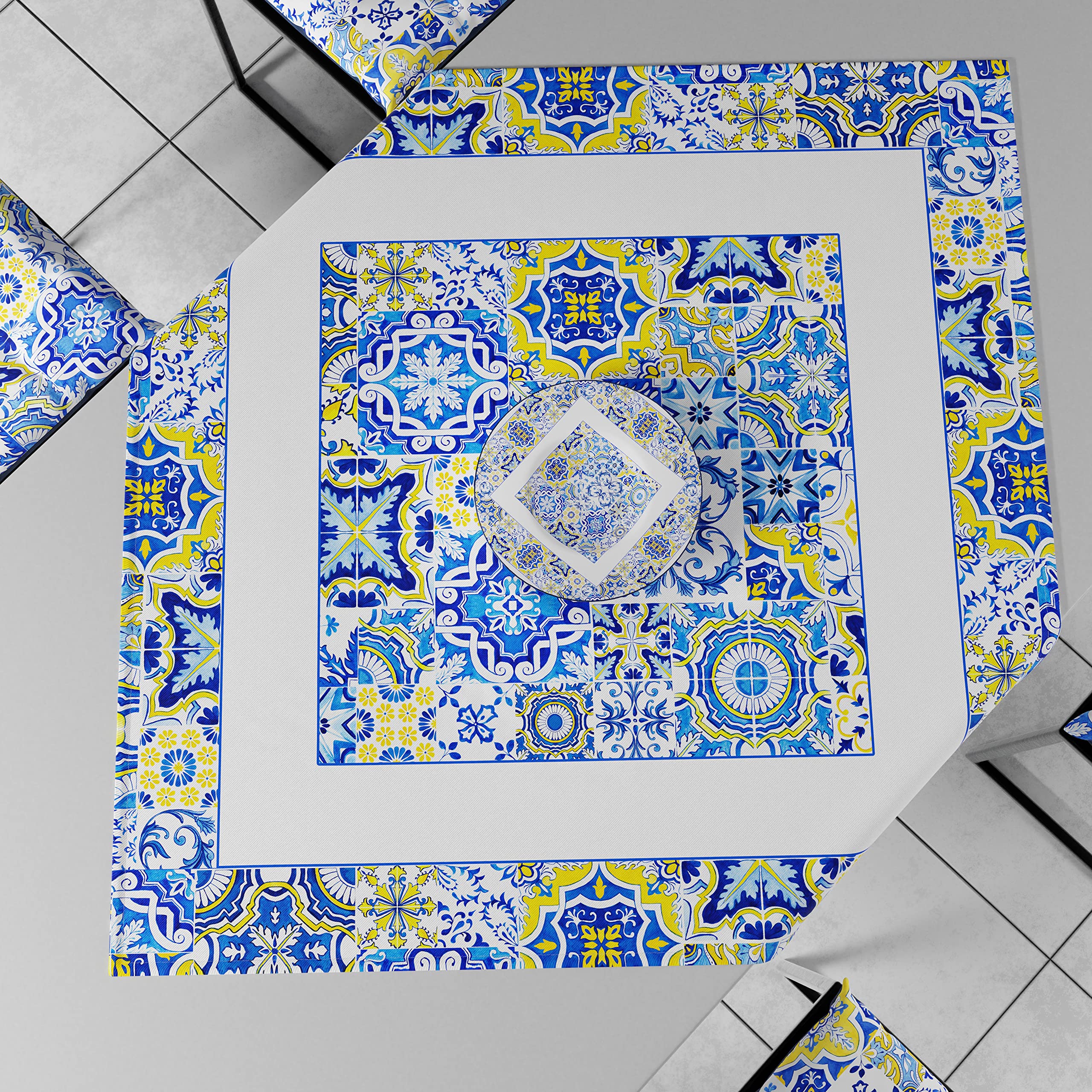 PETTI Artigiani Italiani - Modern Centerpiece in Vietri Blue Digital Print, Kitchen Decor, 100% Made in Italy — image 1