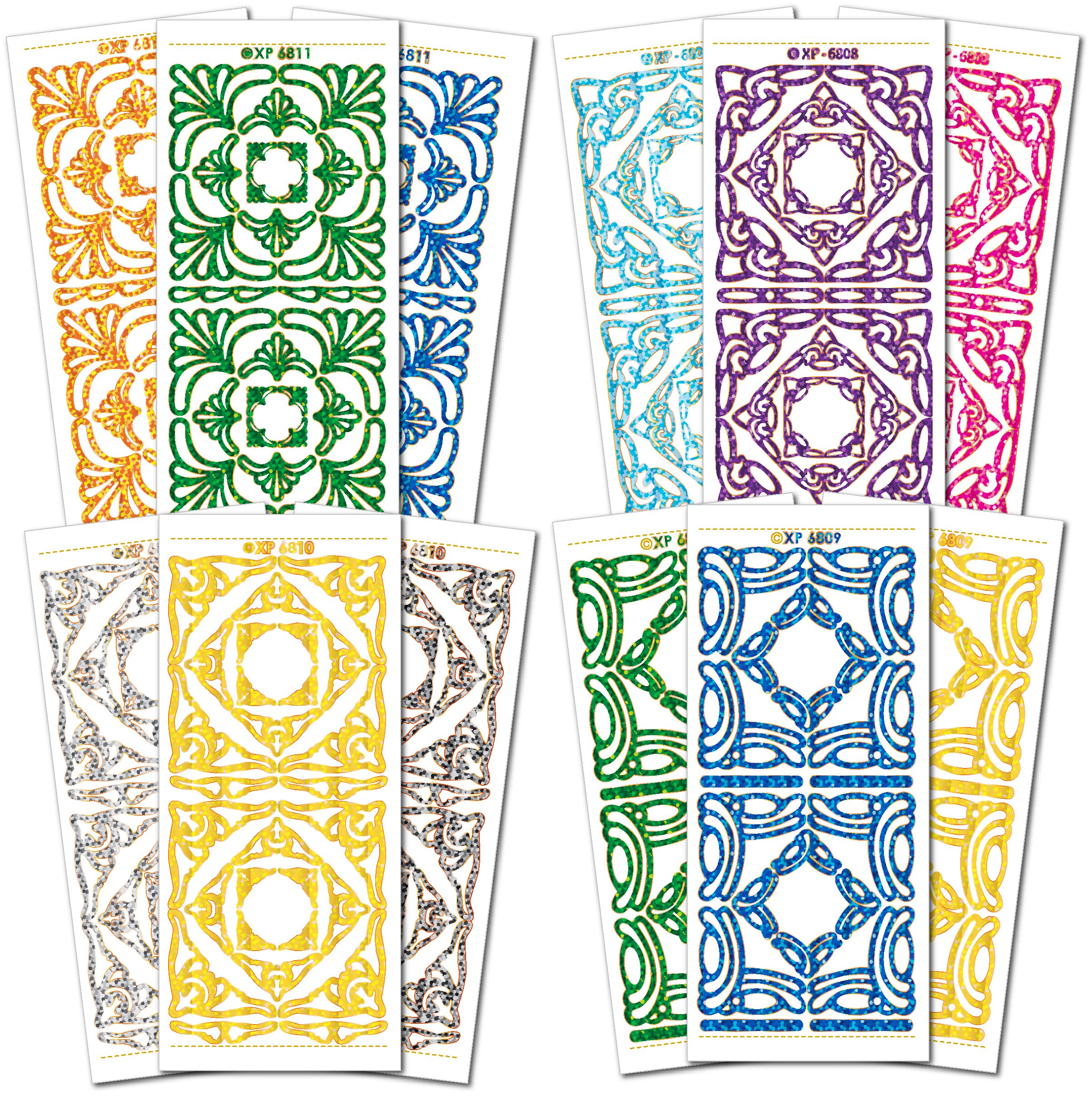 Creative Products Corners Bold Holographic Craft Stickers, Stickers, Multi-Colour,23 x 10 x 1 cm