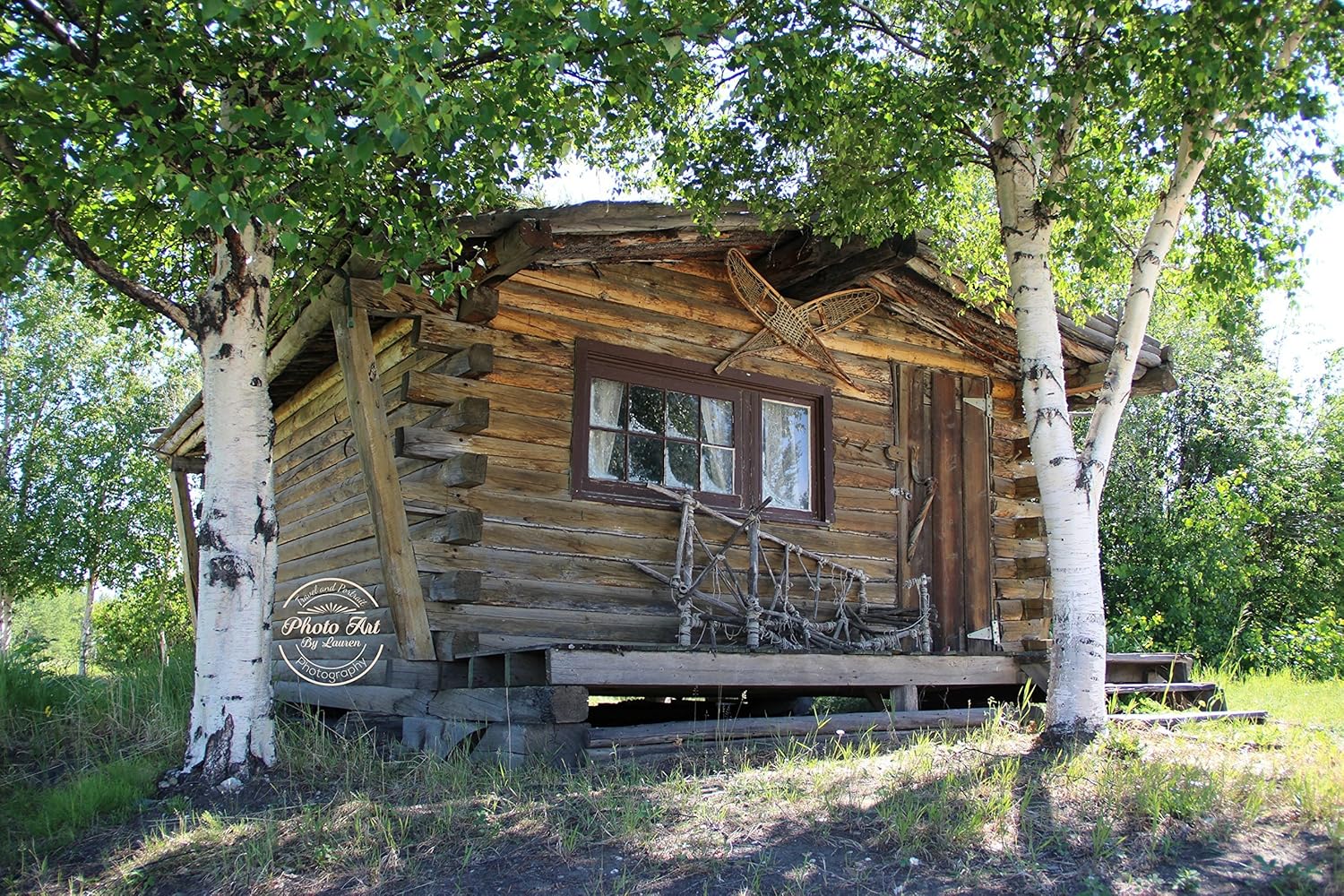 154 Delta Junction Alaska Rustic Log Cabin Signed Photo