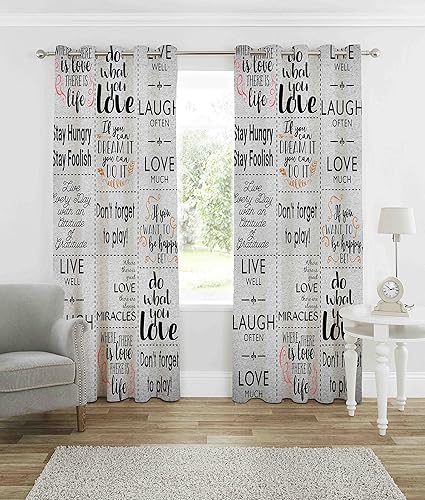 b7 CREATIONS Polyester Knitted Whiteout 3D Digital Print Curtain for Door (7ft, Grey)