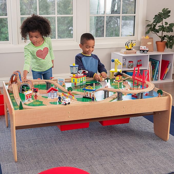 kidkraft wooden train play table
