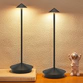 XMINKDZA Portable Led Cordless Lamp Table Light 2 Pack, Rechargeable 6000mAh Battery Outdoor Table Lamp for Dinning Restaurant Patio Bedroom Camping, IP54 Waterproof, Dimmable