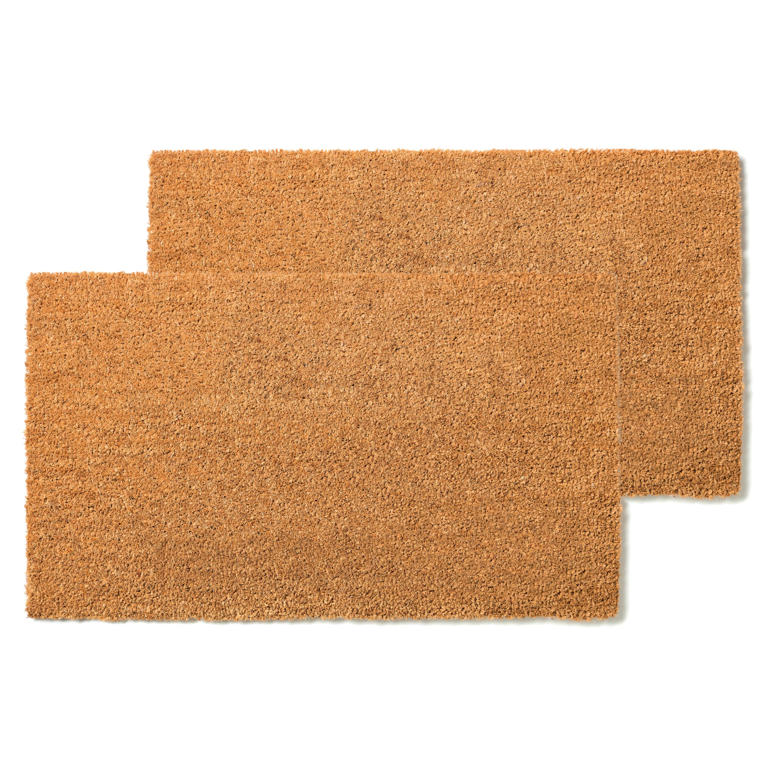 Photo 1 of **USED**
IRONGATE Coco Coir Doormat - 2 Pack - Non Slip Heavy Rubber Back Dirt Trapping Welcome Rug - Easy Clean Durable Indoor Outdoor Mats - Entryway Front Door Porch Heavy Traffic Areas -17 X 30- Natural