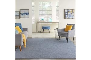 Nourison Positano Indoor-Outdoor Navy Blue 5' x 7' Area Rug, Easy Cleaning, Non Shedding, Bed Room, Living Room, Dining Room, Backyard, Deck, Patio (5x7)