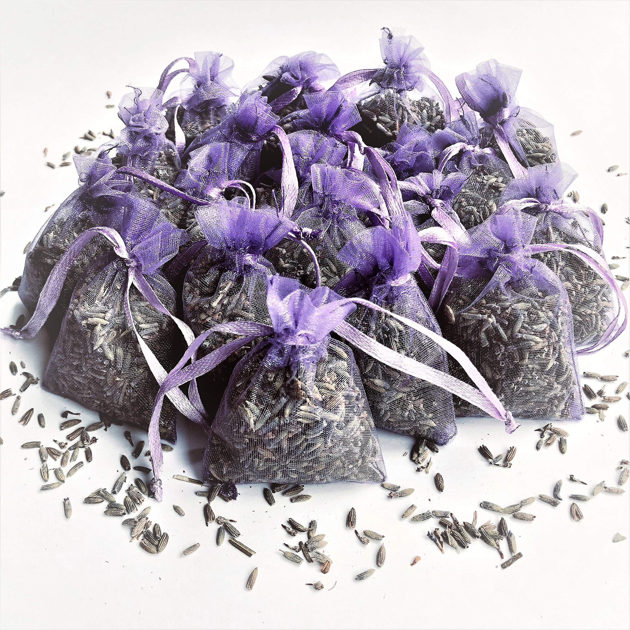 15 Bags of Dried Lavender in Small Lilac Organza Bags -Real Flower Wedding Confetti/Home Fragrance/Crafts /Moth Repellant