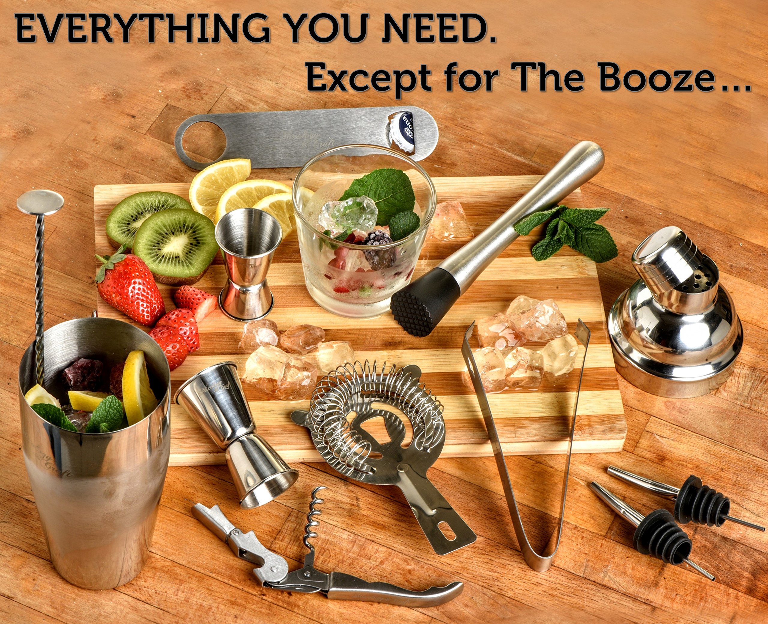 Mixology Bartender Kit: 14-Piece Cocktail Shaker Set - Bar Tool Set for Home and Professional Bartending - Martini Shaker Set with Drink Mixing Bar Tools - Exclusive Cocktail Picks and Recipes Bonus - Image 3