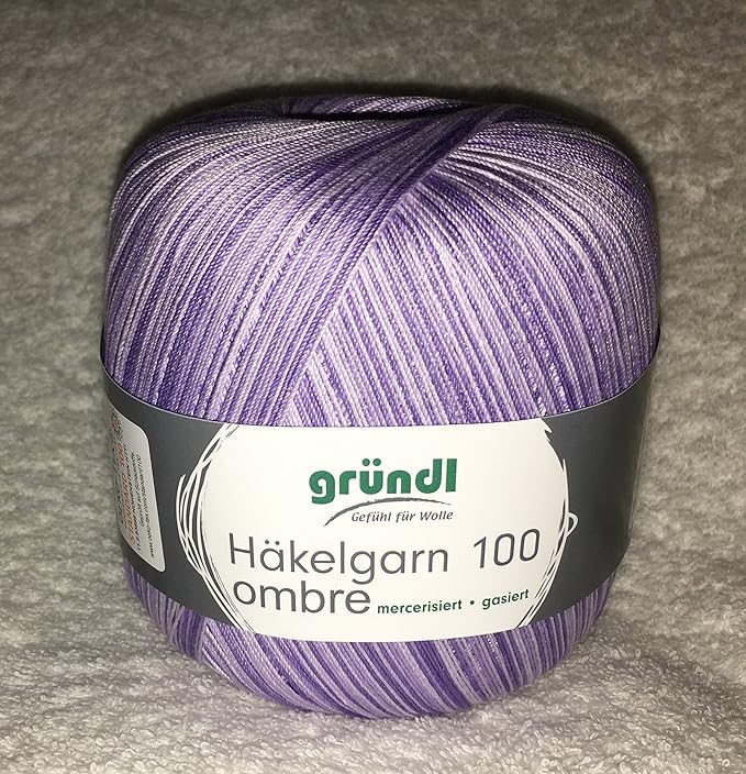 häkelgarn 100 ombre 02 lila / flieder - weiss