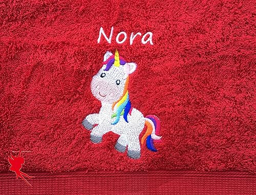 Einhorn Handtuch bestickt mit Motiv und Name