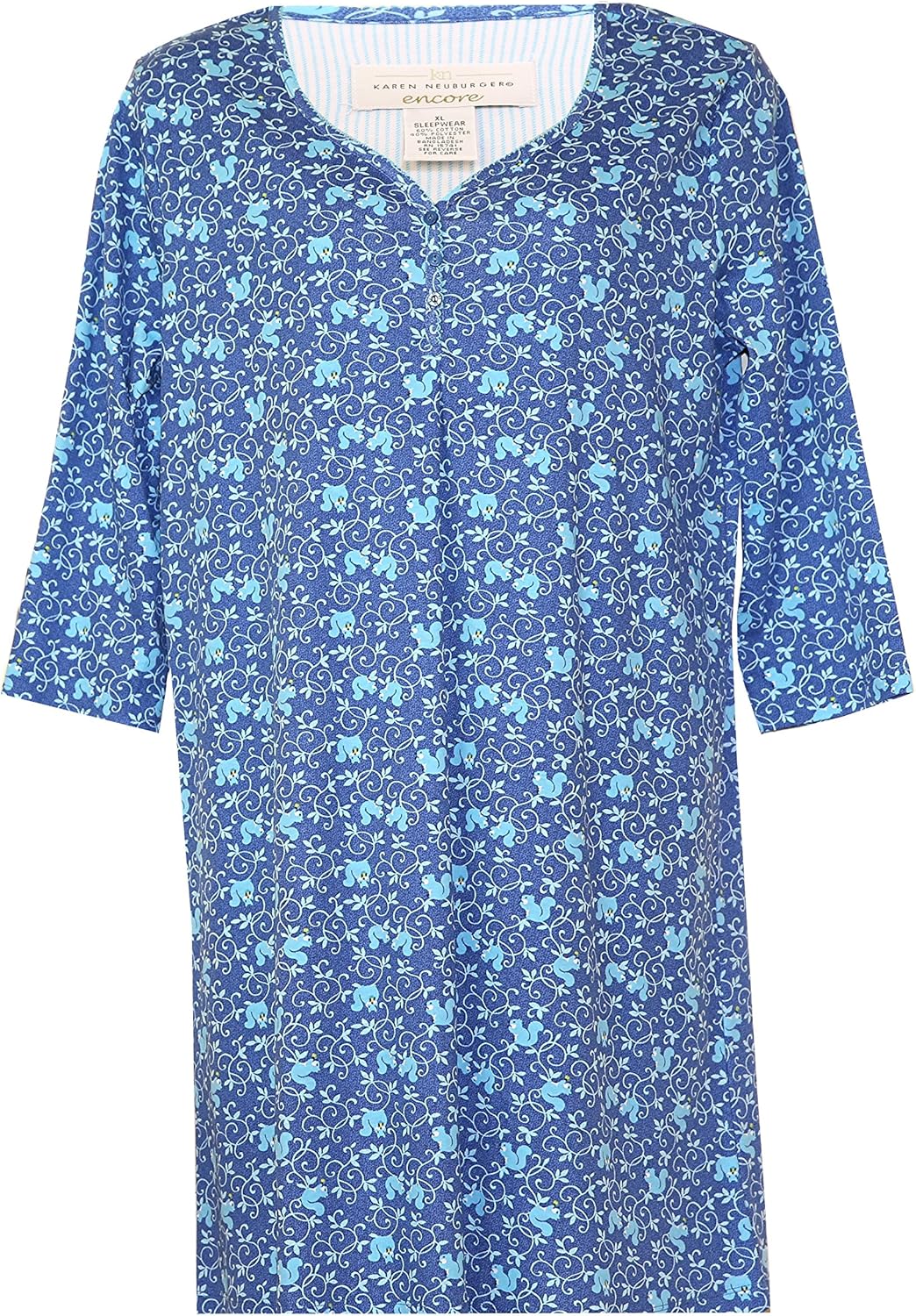 Karen Neuburger Royal Squirrel Plus Size Sleepshirt Nightgown (Plus