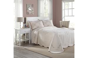 Modern Heirloom Collection Angela Bedspread, King, Cream
