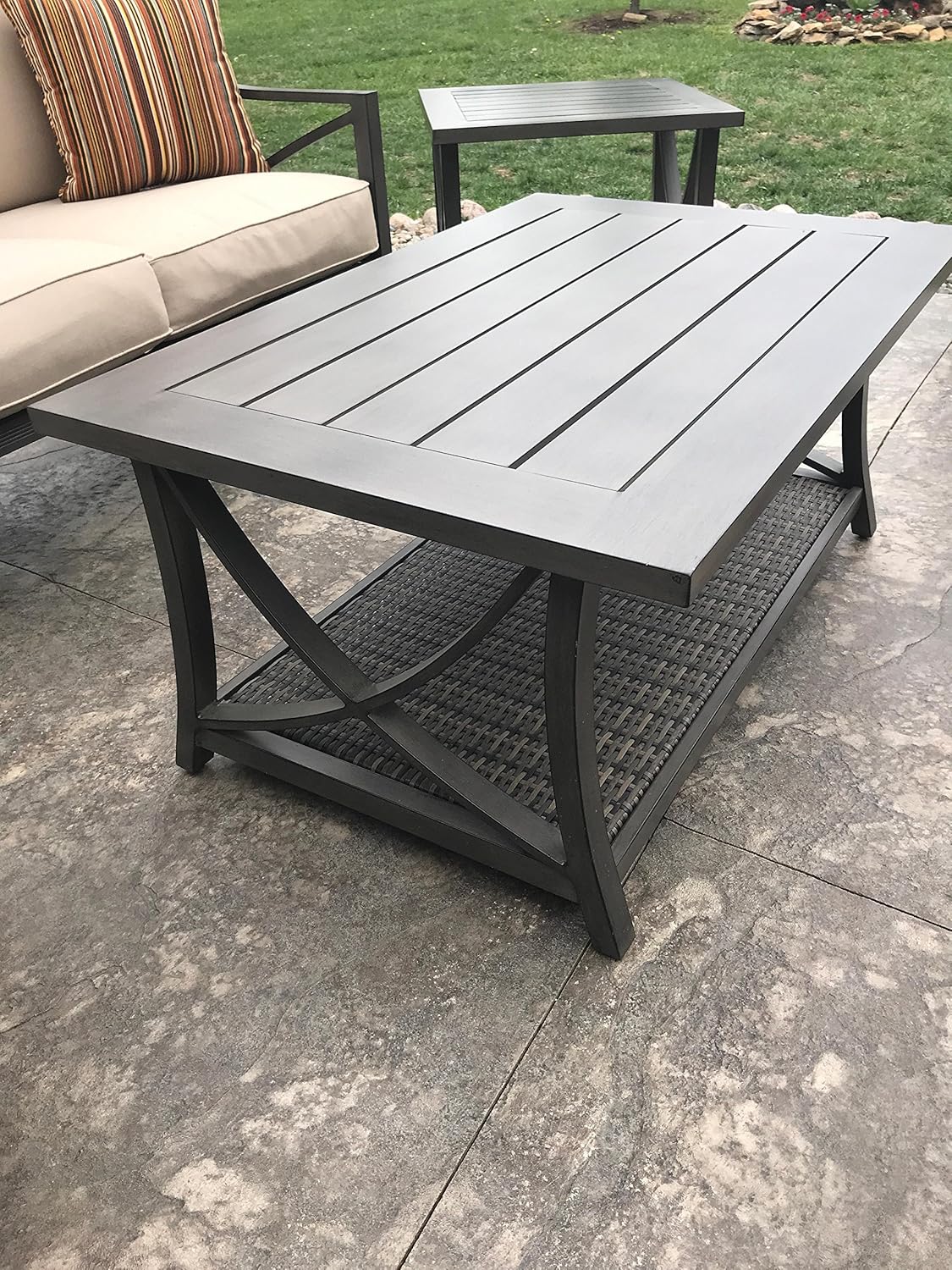 patio side tables on clearance on Amazon Com Agio Davenport 6 Piece Patio Conversation Set Garden Outdoor