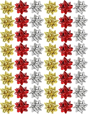Fiocchi Per Regali Di Natale.By Robelli Fiocchi In Plastica Per Regali Di Natale Compleanno 50 X 6 Cm Mix R G S Amazon It Casa E Cucina