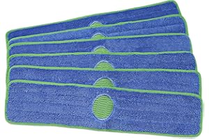 CleanAide Twist Yarn Microfiber Mop Pad with Spot Cleaning Scrubber, 24 Inches, 6 Pack