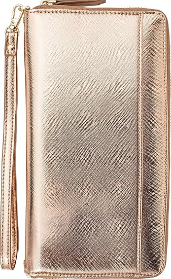 rose gold wristlet bag