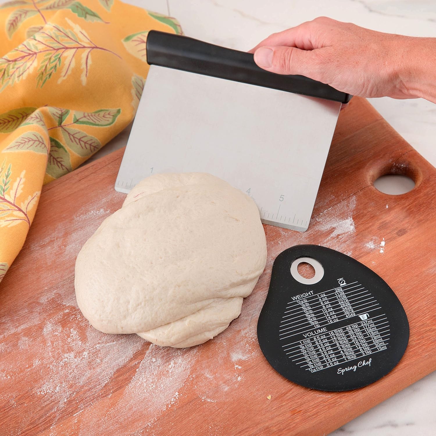Spring Chef Stainless Steel Pastry Scraper/Bench Scraper Chopper, Best as Pizza and Dough Cutter: Kitchen & Dining