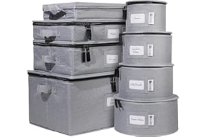 China Storage Hard Shell Containers 8-Piece Set Moving Boxes for Dinnerware, Glasses, Plates, Mugs and Saucers Sturdy Dish Or