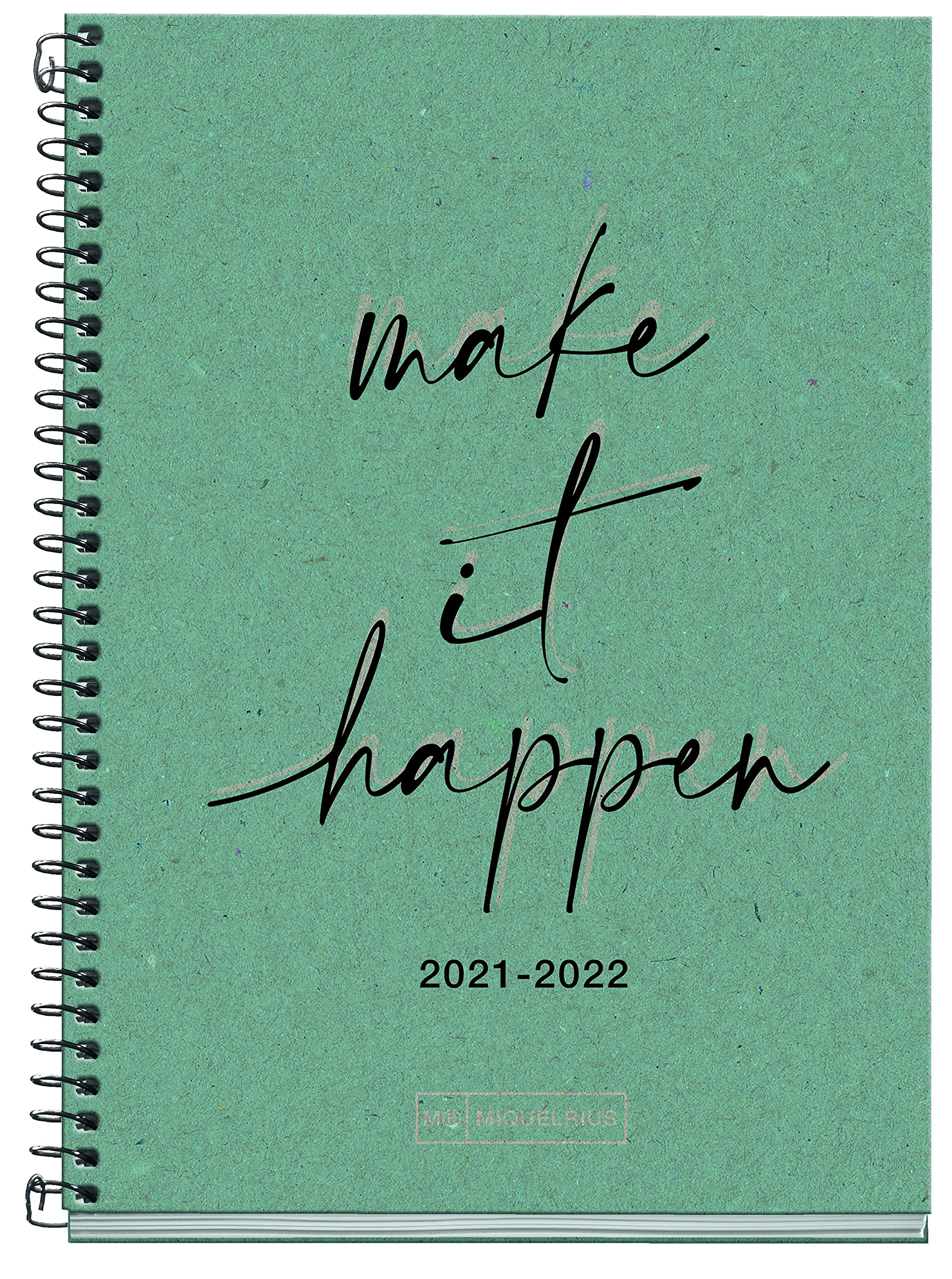 Miquelrius - 2021-2022 School Diary, Unique Size, Active 11.8 x 17.5 cm, Week View, Recycled Blue, Spanish Language