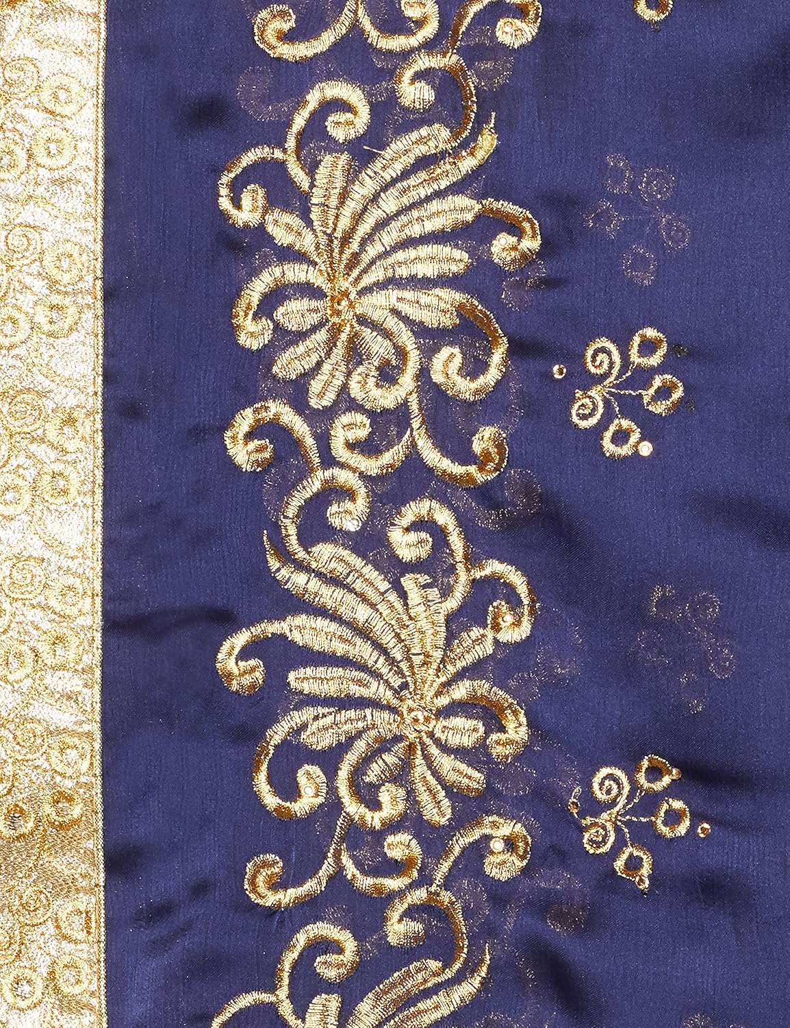 womanista women's embroidered satin saree with blouse piece (fs5027-blue-free size)