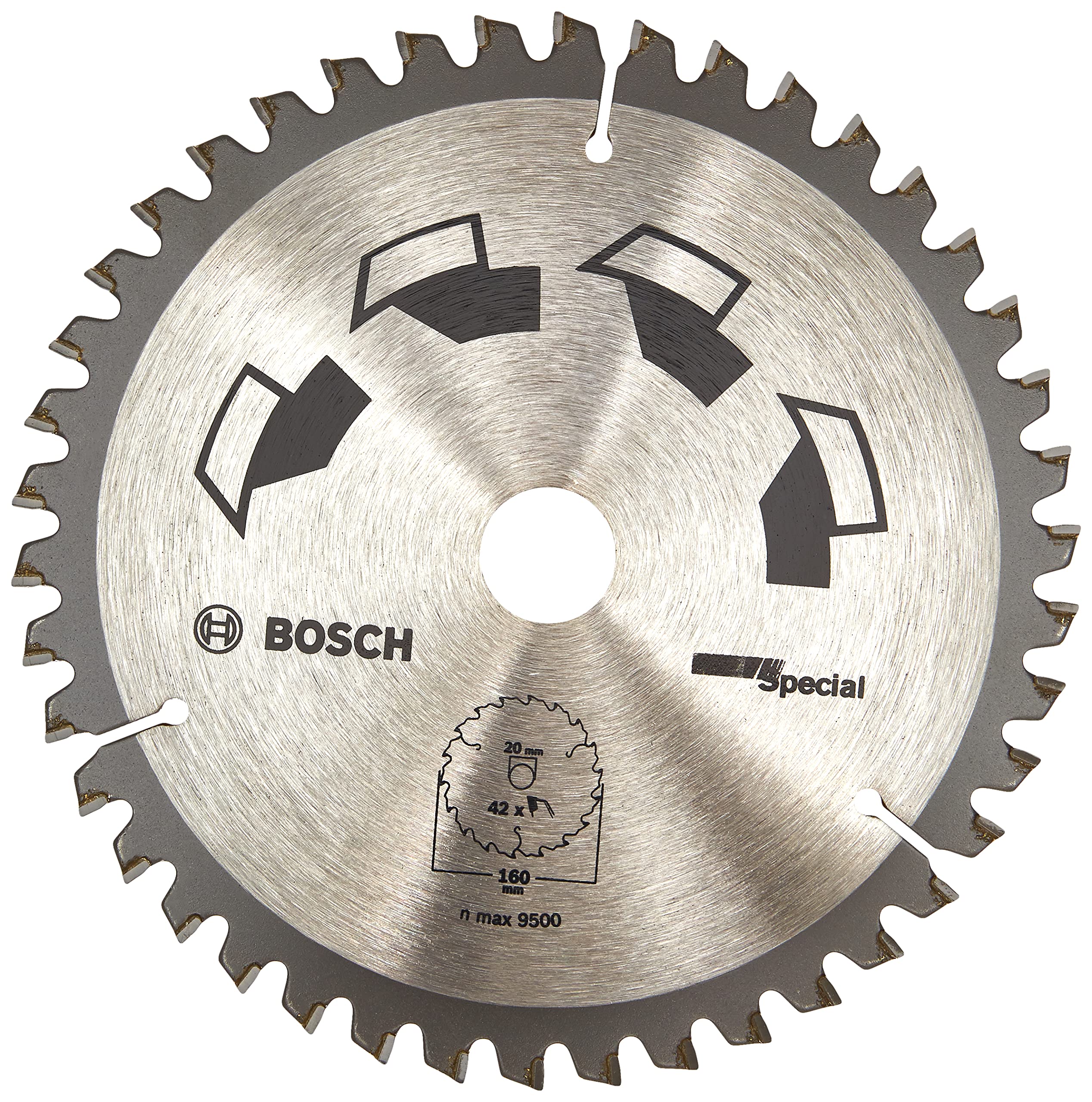 Bosch 1x Circular Saw Blade Special (for Wood, Non-Ferrous Metals, Plastic, Ø 160 x 2.5/1.8 x 20/16 mm, 42 Teeth, FT, with 1x Reduction ring 16 mm, Accessories for Circular Saws)