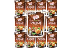 VOVIEE Organic Whole Chestnut- Roasted and Peeled Chestnuts- Kosher for Passover - 3 Oz Bag (12-Pack, Total of 36 Oz)