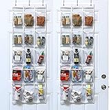2 Pack - SimpleHouseware Crystal Clear Over The Door Hanging Pantry Organizer (52" x 18")