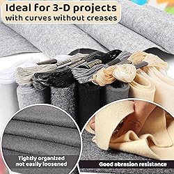 Black White Felt Fabric Sheets: ZAIONE 7 Rolls