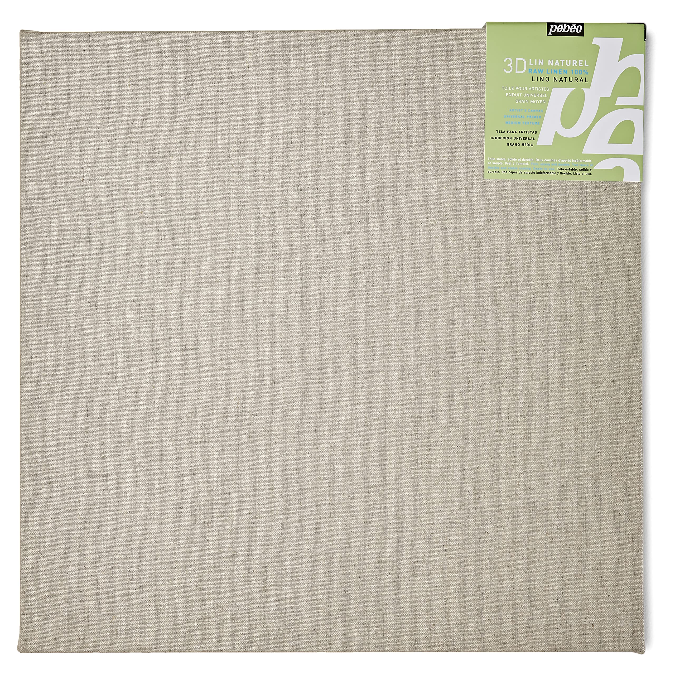 Gedeo 50 x 50 cm 1-Piece 3D Linen Natural Stretchers Universal Coating Square Formats
