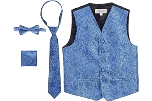 Gioberti Kids And Boys 4pc Paisley Vest Set - Vest, Bowtie, Tie, Pocket Square