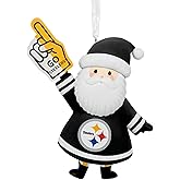 Hallmark NFL Pittsburgh Steelers Santa Fan Christmas Ornament, Gifts for Sports Fans
