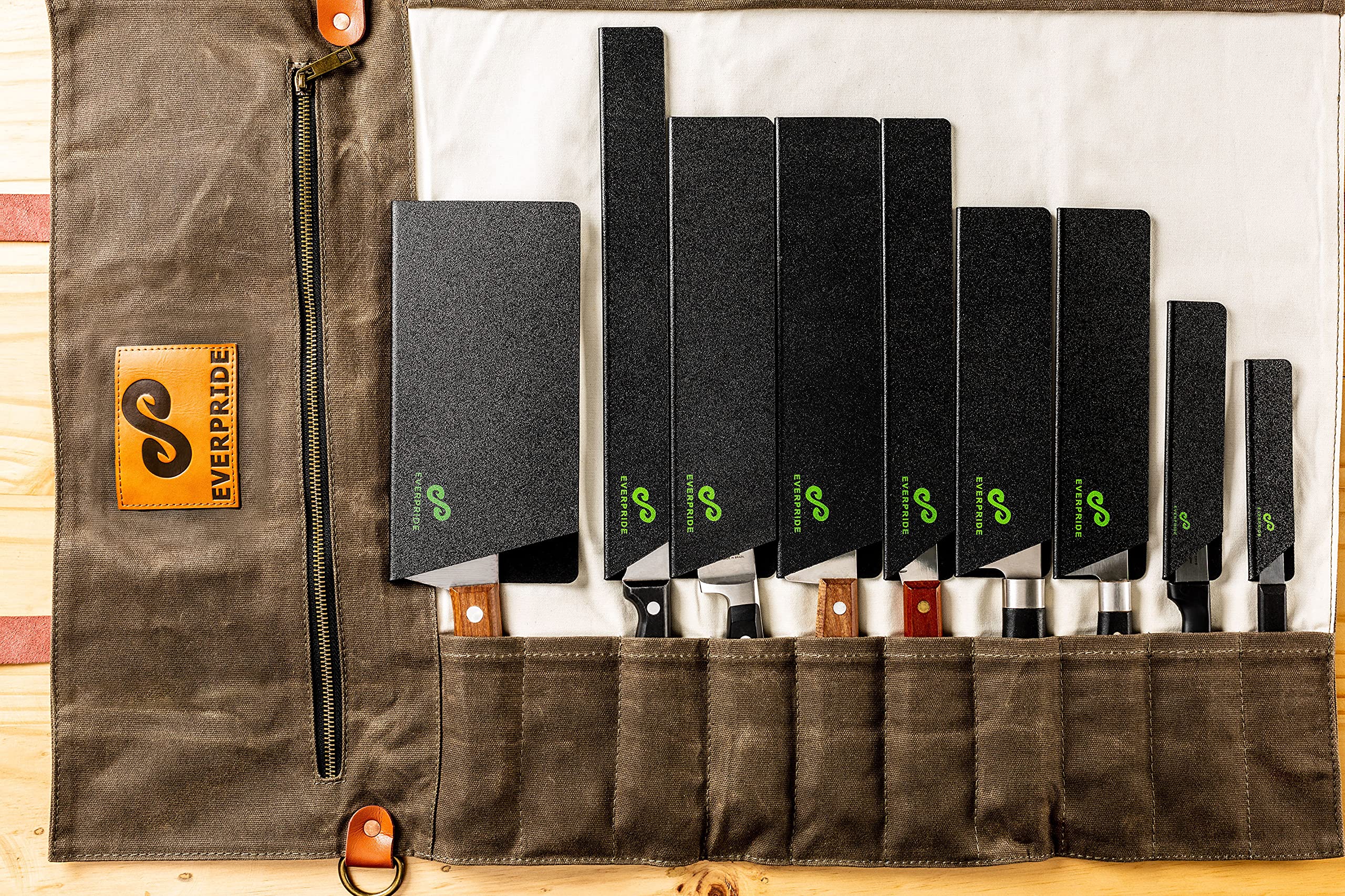 EVERPRIDE Juego de protectores de cuchillos de 9 piezas, fundas universales para cuchillos de chef y cocina, protectores duraderos para bordes de cuchillos que incluyen varios tamaños para proteger su juego completo de cuchillos EVERPRIDE Juego de protectores de cuchillos de 9 piezas, fundas universales para cuchillos de chef y cocina, protectores duraderos para bordes de cuchillos que incluyen varios tamaños para proteger su juego completo de cuchillos