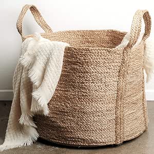 ENAORGAN 70L Large Rainbow Jute Rope Blanket Basket - 20" Wide Storage Bin For Living Room, Toys, Clothes - View #2