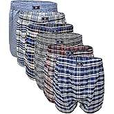 Different Touch Men's Cotton Boxer Shorts, Pack of 6, Plaid Pattern, Assorted Colors