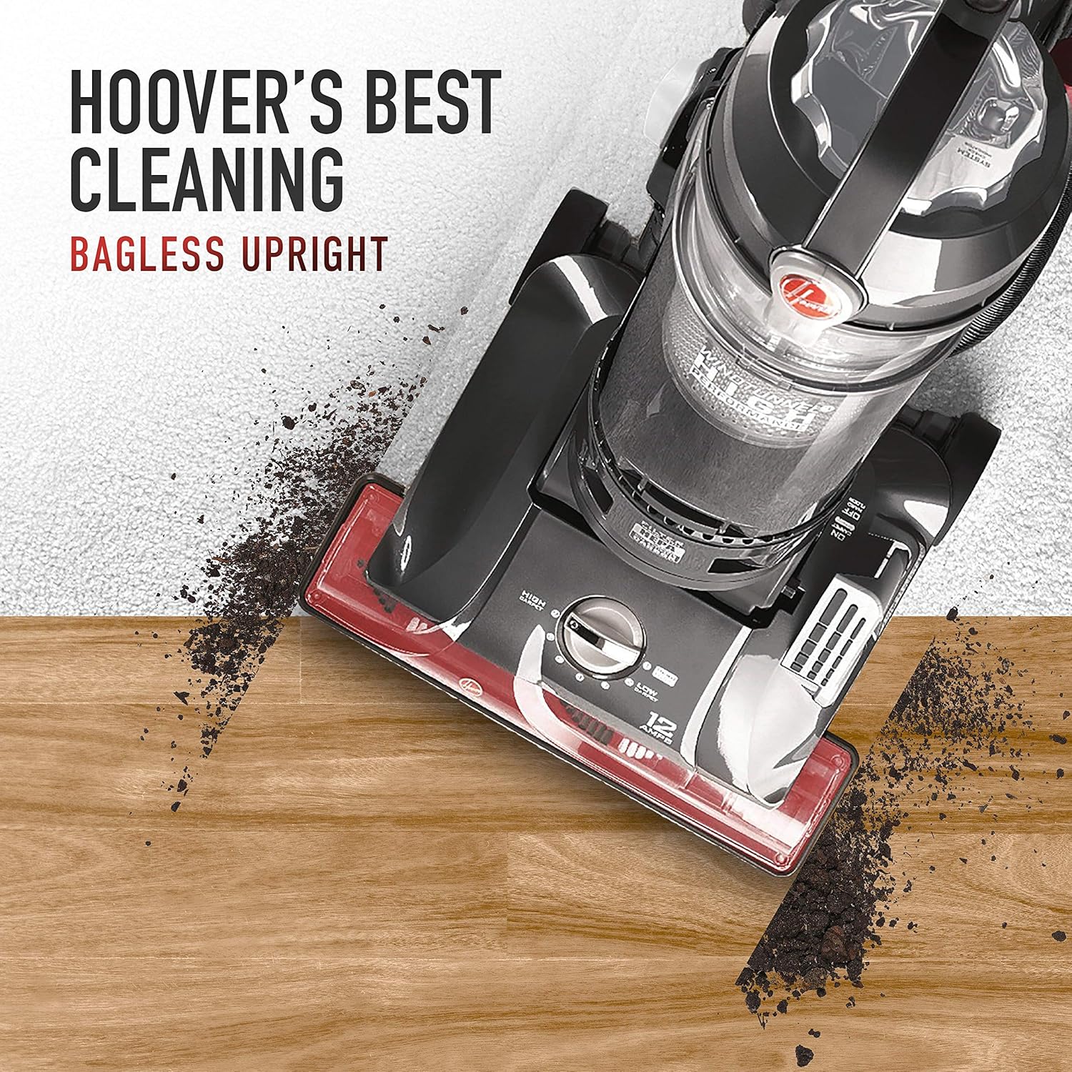Hoover UH72625 WindTunnel 3 Max Performance Upright Vacuum Cleaner, HEPA Media Filtration and Powerful Suction for Pet Hair, Red -