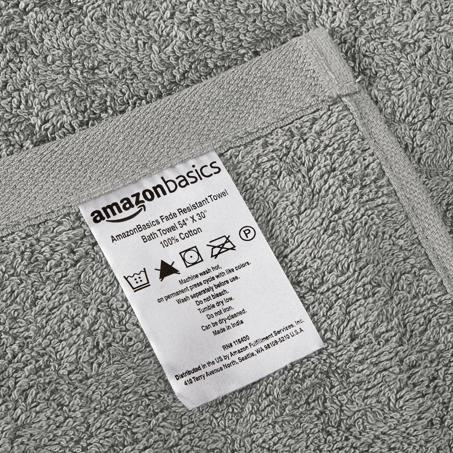 Basics 6-Piece Fade-Resistant Bath Towel Set - Grey: Home & Kitchen