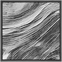 SIGNWIN Framed Canvas Wall Art Aged Drift Wood Grain Tree Bark Nature Texture Photography Minimalism Modern Closeup Dramatic Black and White for Living Room, Bedroom, Office - 16