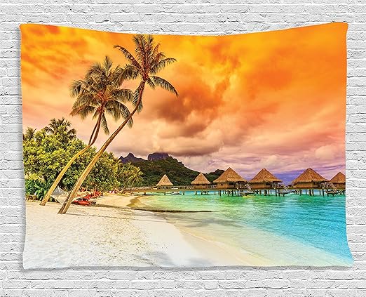 Ambesonne Maison Decor Collection Montagne Plage Et