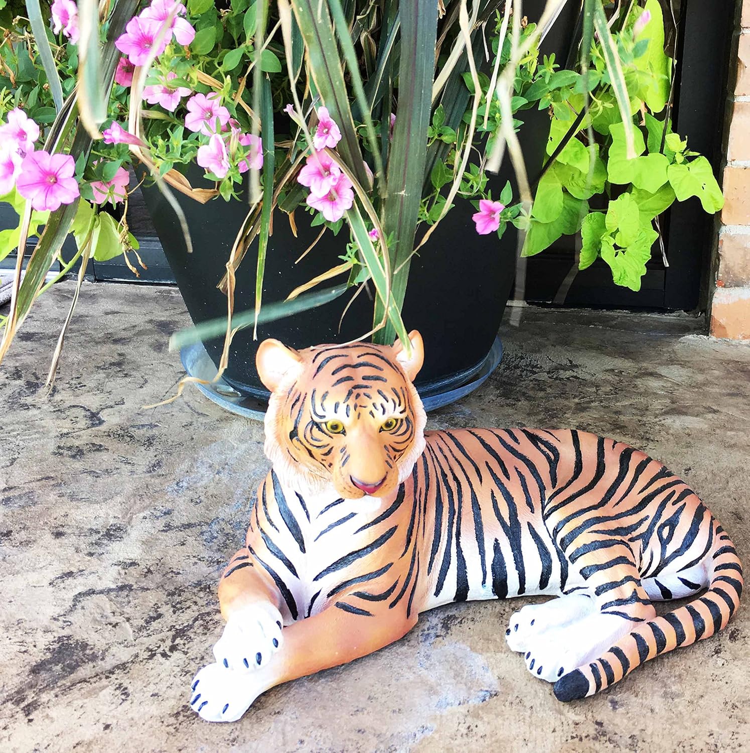 Large Raja The Royal Bengal Tiger Resting Gracefully 15.5" Long Statue Jungle Apex Predator Home Garden Outdoor Patio Decor Figurine