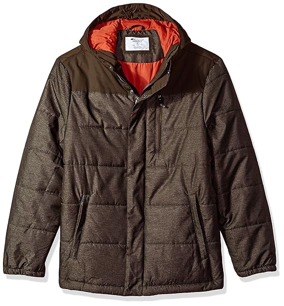 champion men's technical herringbone synthetic down jacket