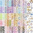 HINZIC 60 Sheets Heart Kpop Stickers for Photocards Kawaii Rabbit Bear Korean Deco Stickers Self Adhesive Card Valentines Stickers for Scrapbooking Arts Craft Gift Teens