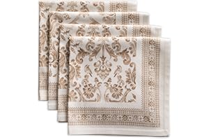Maison d' Hermine Napkin 100% Cotton 20 Inch x 20 Inch Set of 4 Dinner Napkins, Decorative Washable Cloth Napkin for Gifts, Dining, Buffet Parties & Camping, Allure -Thanksgiving/Christmas