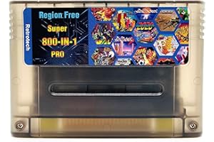 Retrotech Super 800 In 1 Cartridge For SNES Super Nintendo 16Bit Game Console - Clear Black