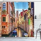 Ambesonne European Shower Curtain, Venice Cityscape